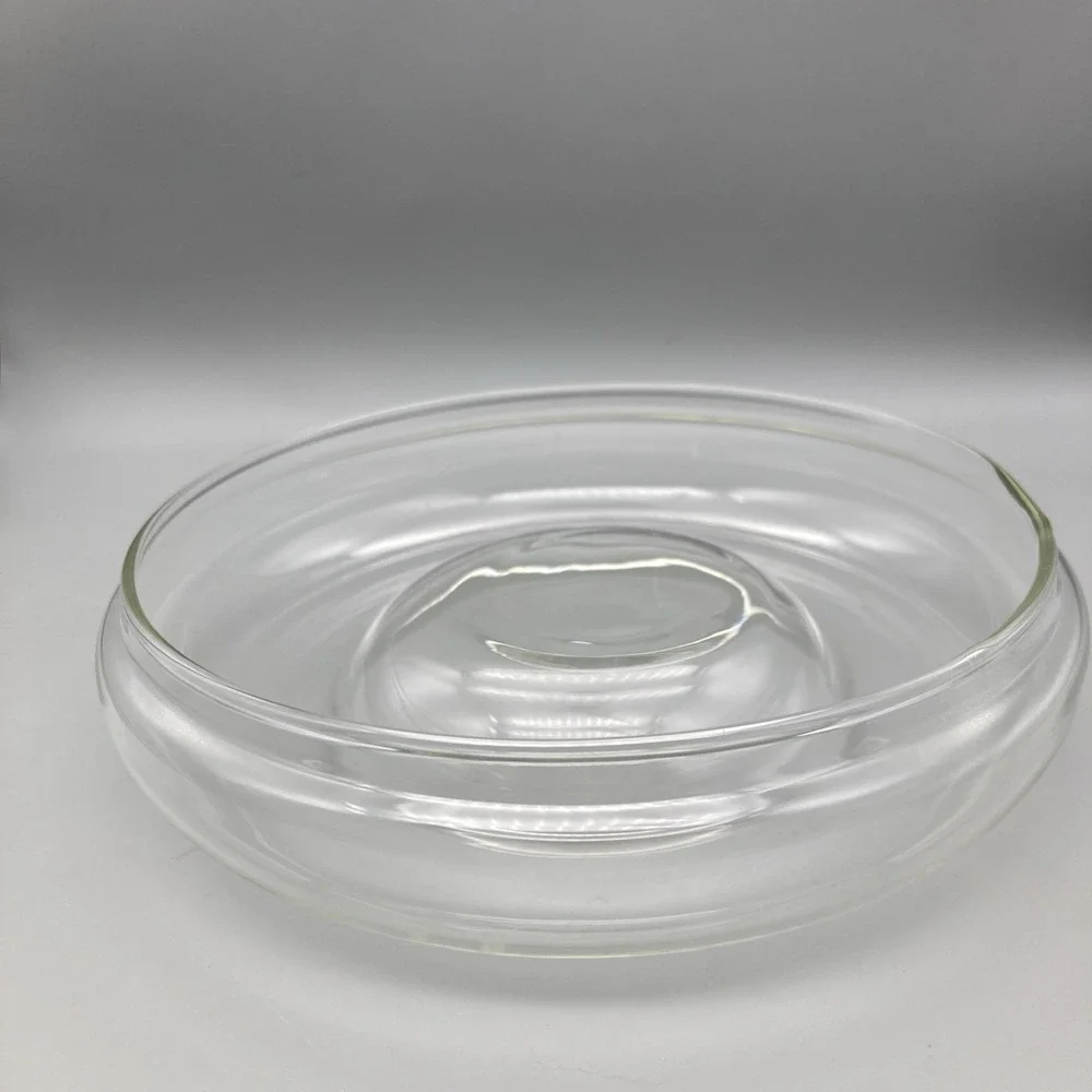 Vintage Clear Creative Glass By Corning Stackable Round Bowl Canister W/Lid